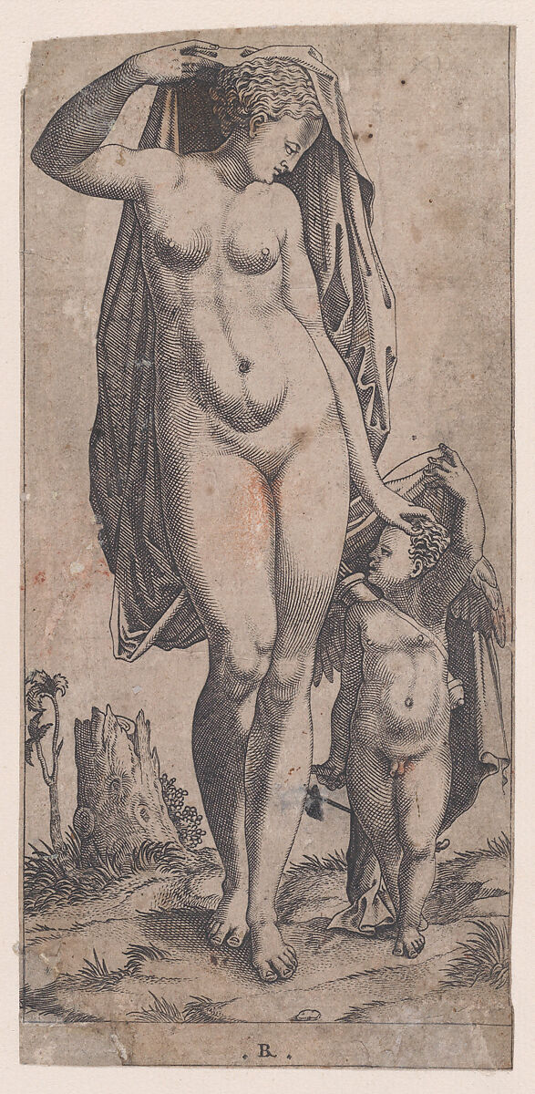 Venus and Cupid, René Boyvin (French, Angers ca. 1525–1598 or 1625/6 Angers), Engraving 