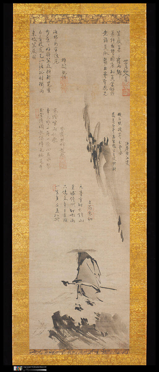 Inscribed by Zuigan Ryūsei | Su Shi (Dongpo) in a Bamboo Hat and