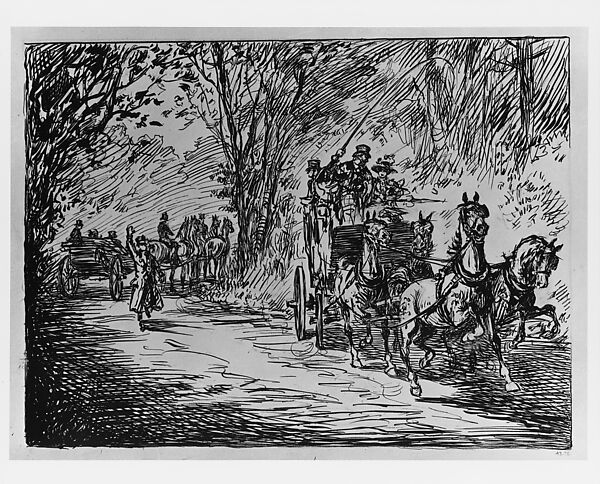 Coach and Four, Reginald Bathurst Birch (American, London 1856–1943 New York), Pen and ink 