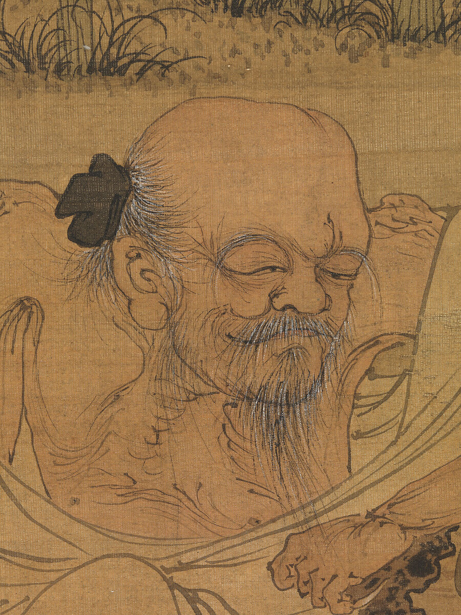 The Scholar Fu Sheng Transmitting the Book of Documents, Du Jin (Chinese, active ca. 1465–1509), Hanging scroll; ink and color on silk, China