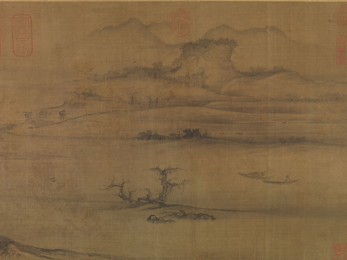 Old Trees, Level Distance, Guo Xi (Chinese, ca. 1000–ca. 1090), Handscroll; ink and color on silk, China