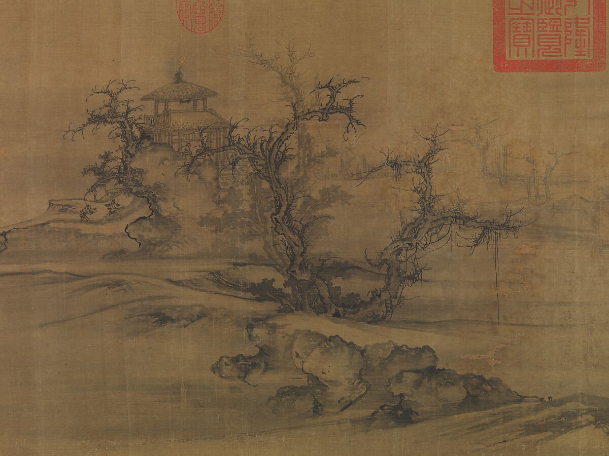Old Trees, Level Distance, Guo Xi (Chinese, ca. 1000–ca. 1090), Handscroll; ink and color on silk, China