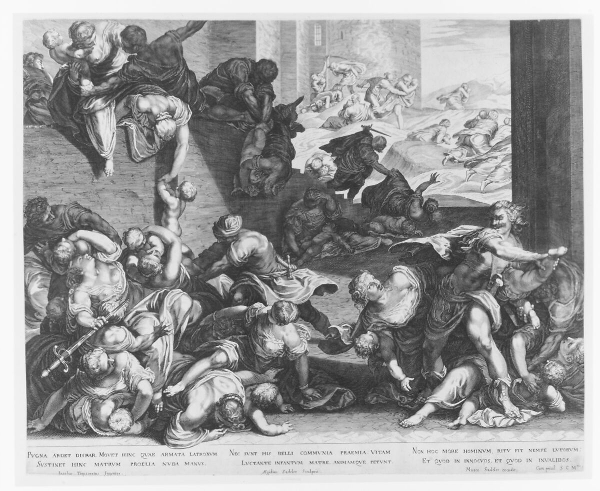 Massacre of the Innocents, Aegidius Sadeler II (Netherlandish, Antwerp 1568–1629 Prague), Engraving; third state of four (Hollstein)