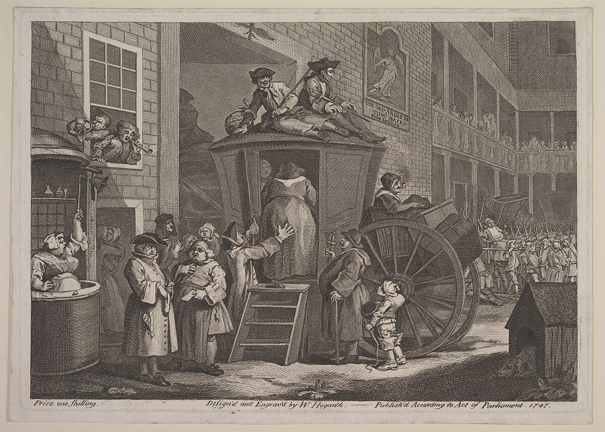 The Stage Coach, or Country Inn Yard, William Hogarth (British, London 1697–1764 London), Etching and engraving; third (?) state of four 