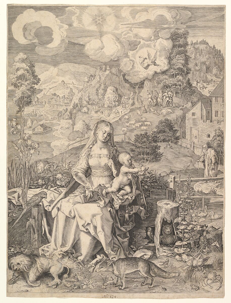 Virgin and Child in a Landscape, Aegidius Sadeler II (Netherlandish, Antwerp 1568–1629 Prague), Engraving 