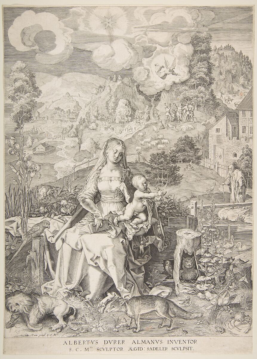 Virgin and Child in a Landscape, Aegidius Sadeler II (Netherlandish, Antwerp 1568–1629 Prague), Engraving 