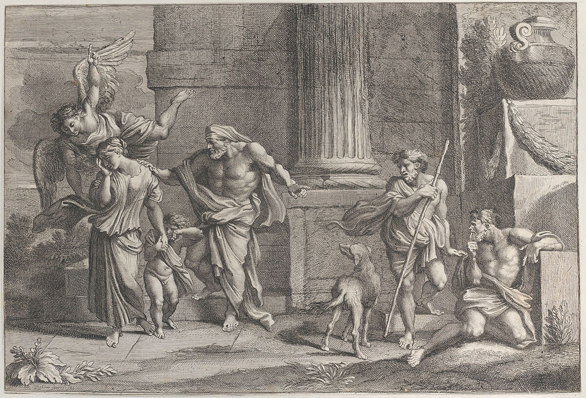 The Expulsion of Hagar, Charles Massé (French, Paris 1631–after 1665), Etching