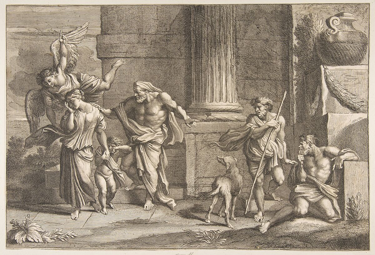 The Expulsion of Hagar, Charles Massé (French, Paris 1631–after 1665), Etching 