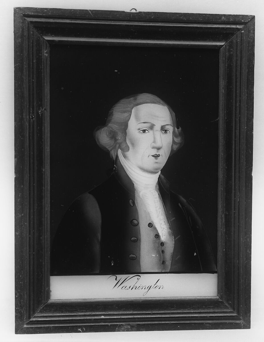 Plaque of George Washington, After Gilbert Stuart (American, North Kingston, Rhode Island 1755–1828 Boston, Massachusetts), Painted glass 