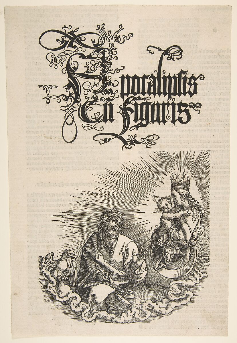 The Virgin and Saint John, from the Apocalypse, Albrecht Dürer (German, Nuremberg 1471–1528 Nuremberg), Woodcut 