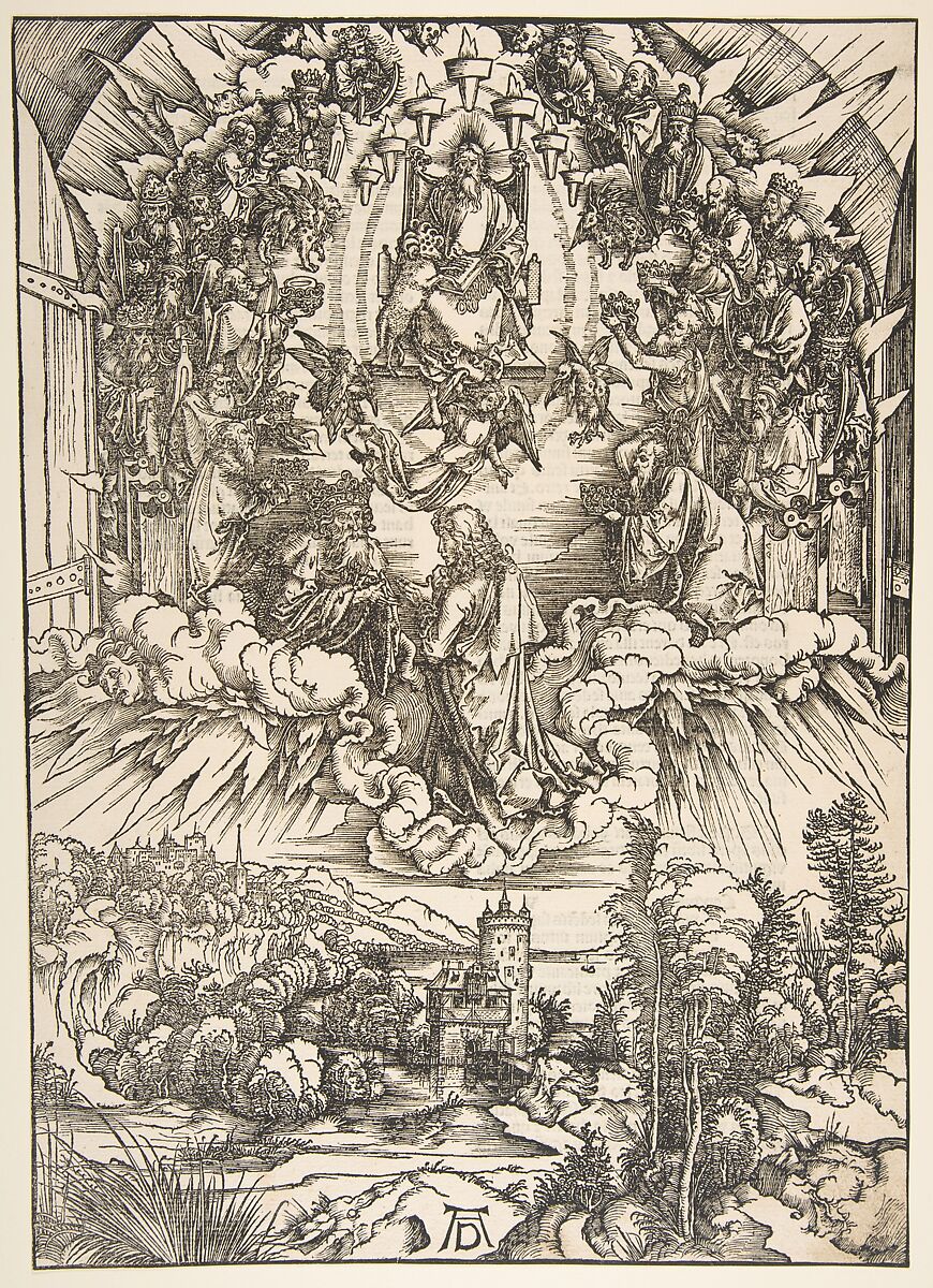 Saint John Before God and the Elders, from The Apocalypse, Albrecht Dürer (German, Nuremberg 1471–1528 Nuremberg), Woodcut 