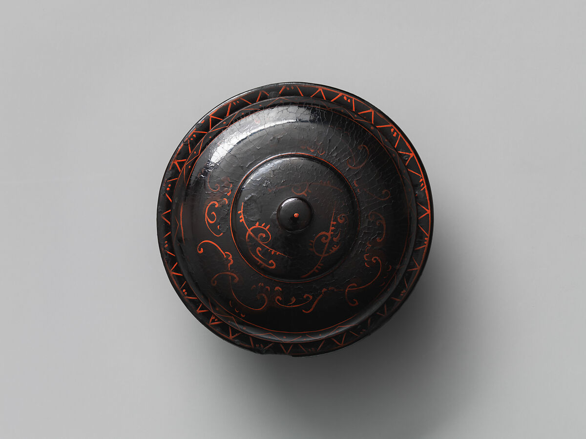 Two Bowls, Black lacquer painted with red lacquer, China