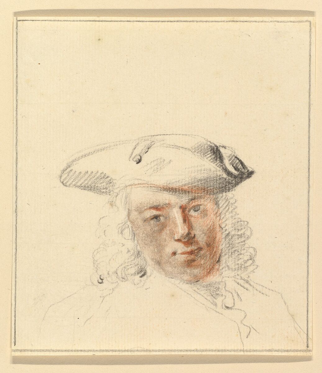 Portrait of a Young Man, Cornelis Troost (Dutch, Amsterdam 1696–1750 Amsterdam), Black and red chalk; framing line in black chalk or graphite 