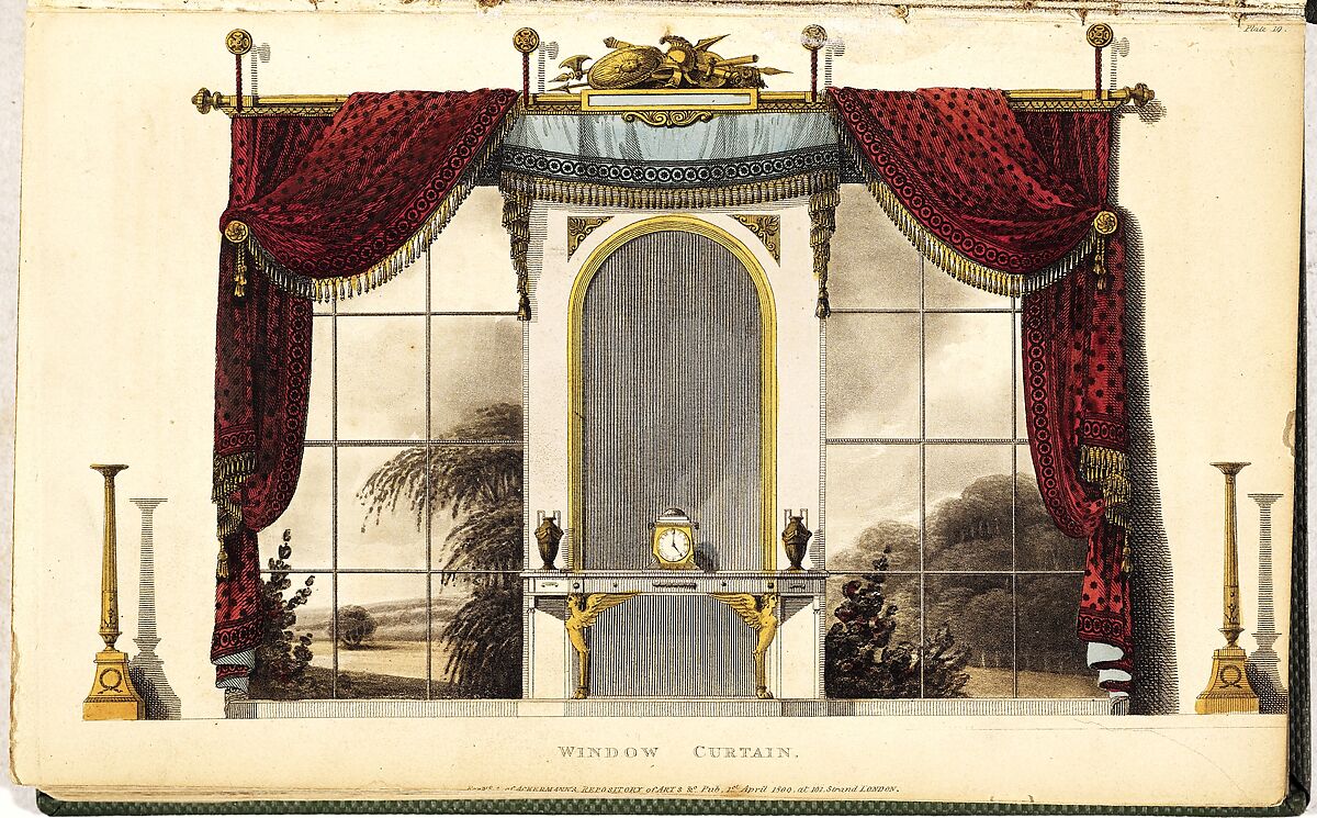 The Repository of Arts, Literature, Commerce, Manufactures, Fashions, and Politics, 1st series, vol. 1, Rudolph Ackermann, London (British, active 1794–1832), Illustrations: hand-colored etching, woodcut, and textile samples