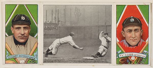 Hassan Cigarettes, Fast Work at Third with Ty Cobb and Charles O'Leary,  from the series Hassan Triple Folders (T202)