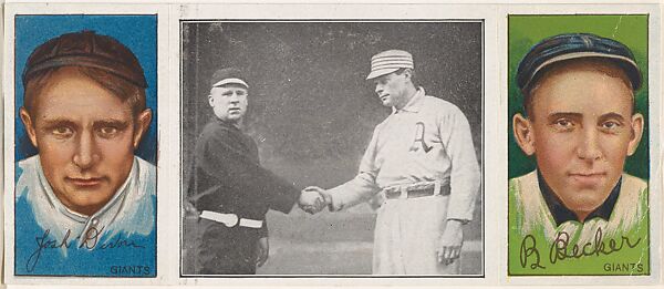 "Just Before the Battle," with Joshua Devore and Beals Becker, from the series Hassan Triple Folders (T202), Hassan Cigarettes (American), Commercial lithographs with half-tone photograph