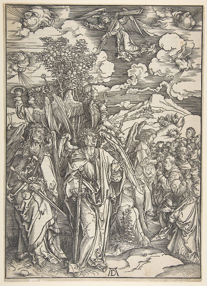 The Four Angels Restraining the Winds, from the Apocalypse series, Albrecht Dürer (German, Nuremberg 1471–1528 Nuremberg), Woodcut 