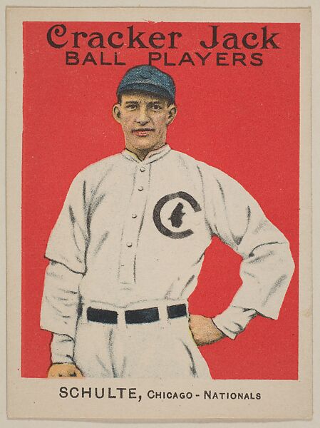 Schulte, Chicago – Nationals, from the Ball Players series (E145) for Cracker Jack, Rueckheim Bros. &amp; Eckstein (American, Chicago and Brooklyn), Commercial color lithograph 