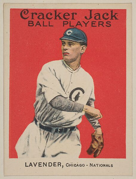 Lavender, Chicago – Nationals, from the Ball Players series (E145) for Cracker Jack, Rueckheim Bros. &amp; Eckstein (American, Chicago and Brooklyn), Commercial color lithograph 