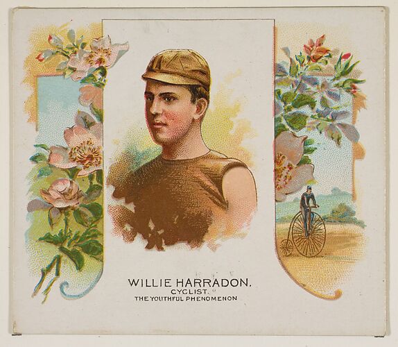 Willie Harradon, Cyclist, The Youthful Phenomenon, from World's Champions, Second Series (N43) for Allen & Ginter Cigarettes