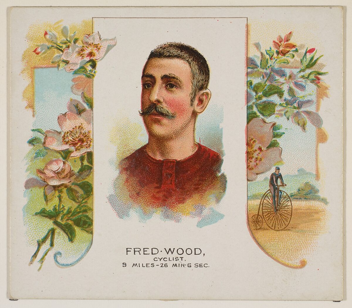 Fred Wood, Cyclist, from World's Champions, Second Series (N43) for Allen & Ginter Cigarettes, Allen &amp; Ginter (American, Richmond, Virginia), Commercial lithograph 