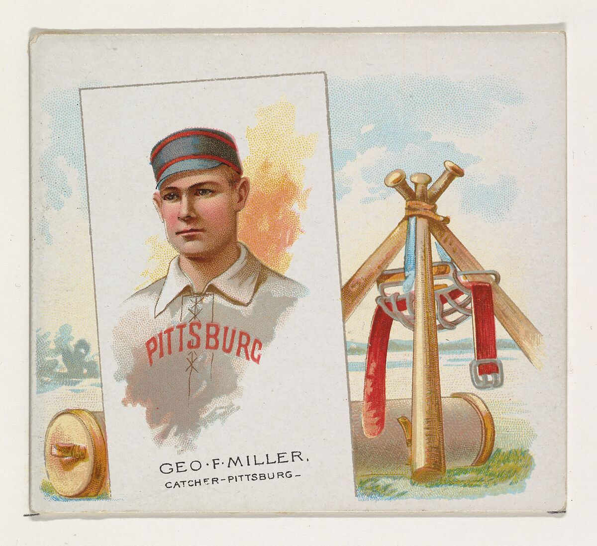 George F. Miller, Catcher, Pittsburgh, from World's Champions, Second Series (N43) for Allen & Ginter Cigarettes, Allen &amp; Ginter (American, Richmond, Virginia), Commercial lithograph