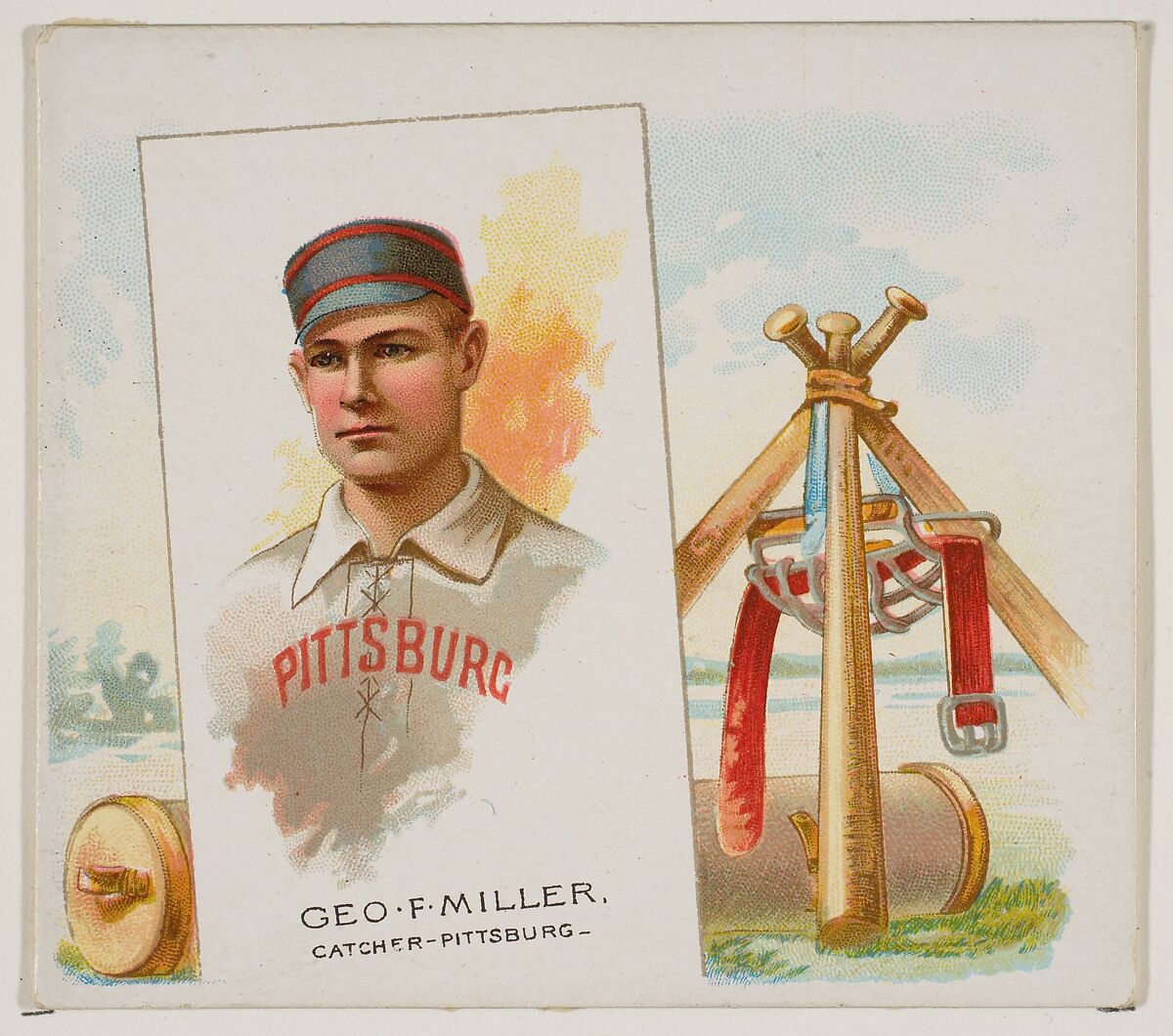 George F. Miller, Catcher, Pittsburgh, from World's Champions, Second Series (N43) for Allen & Ginter Cigarettes, Allen &amp; Ginter (American, Richmond, Virginia), Commercial lithograph 