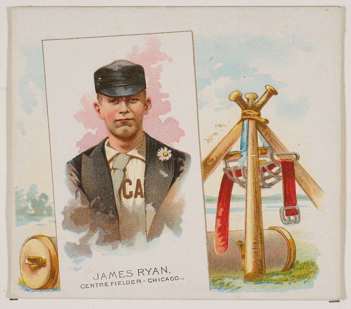 James Ryan, Center Fielder, Chicago, from World's Champions, Second Series (N43) for Allen & Ginter Cigarettes, Allen &amp; Ginter (American, Richmond, Virginia), Commercial lithograph 