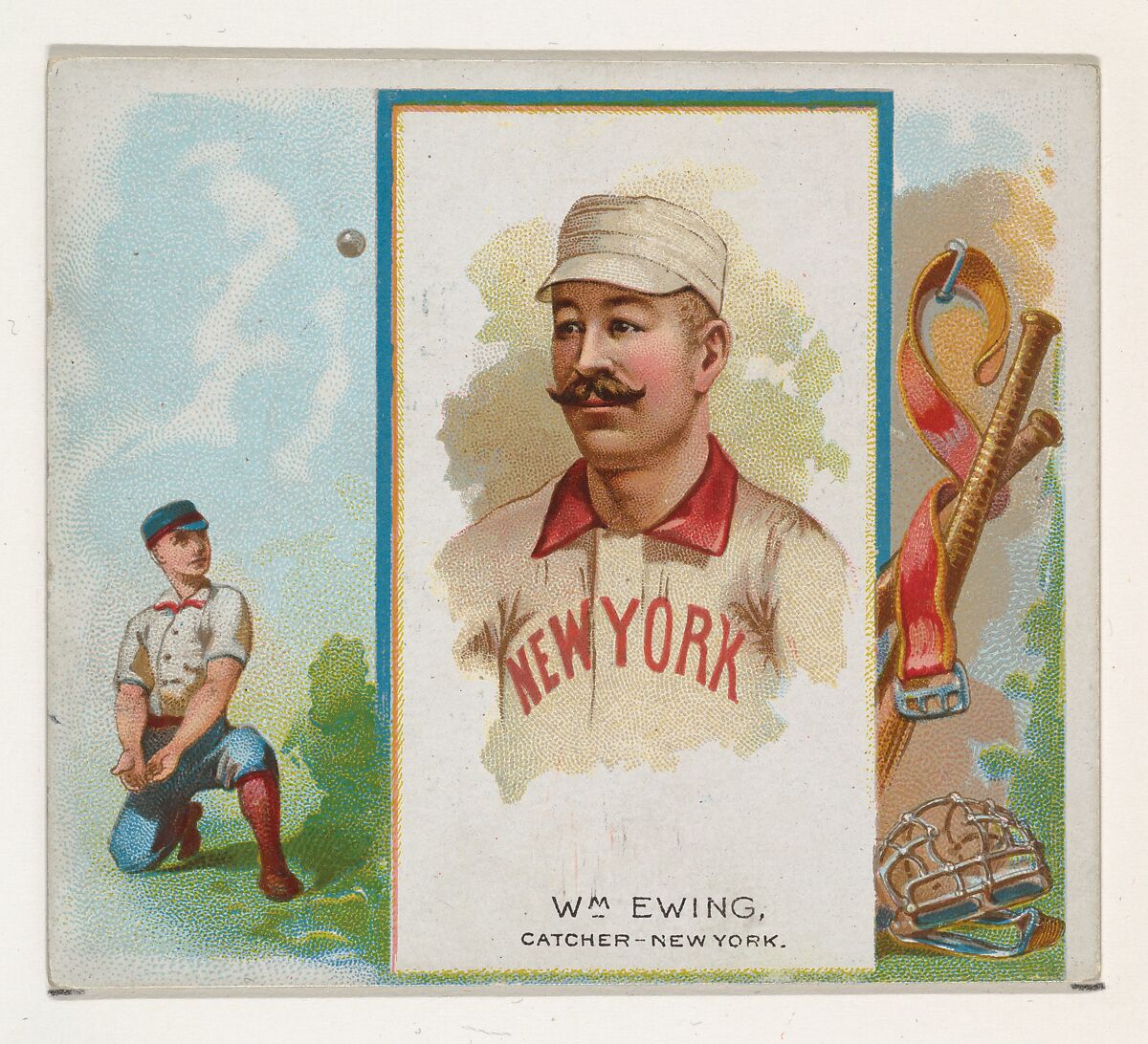 William Ewing, Catcher, New York, from World's Champions, Second Series (N43) for Allen & Ginter Cigarettes, Allen &amp; Ginter (American, Richmond, Virginia), Commercial lithograph
