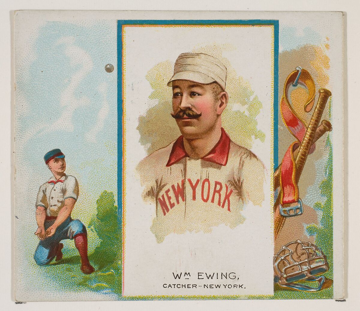 William Ewing, Catcher, New York, from World's Champions, Second Series (N43) for Allen & Ginter Cigarettes, Allen &amp; Ginter (American, Richmond, Virginia), Commercial lithograph 