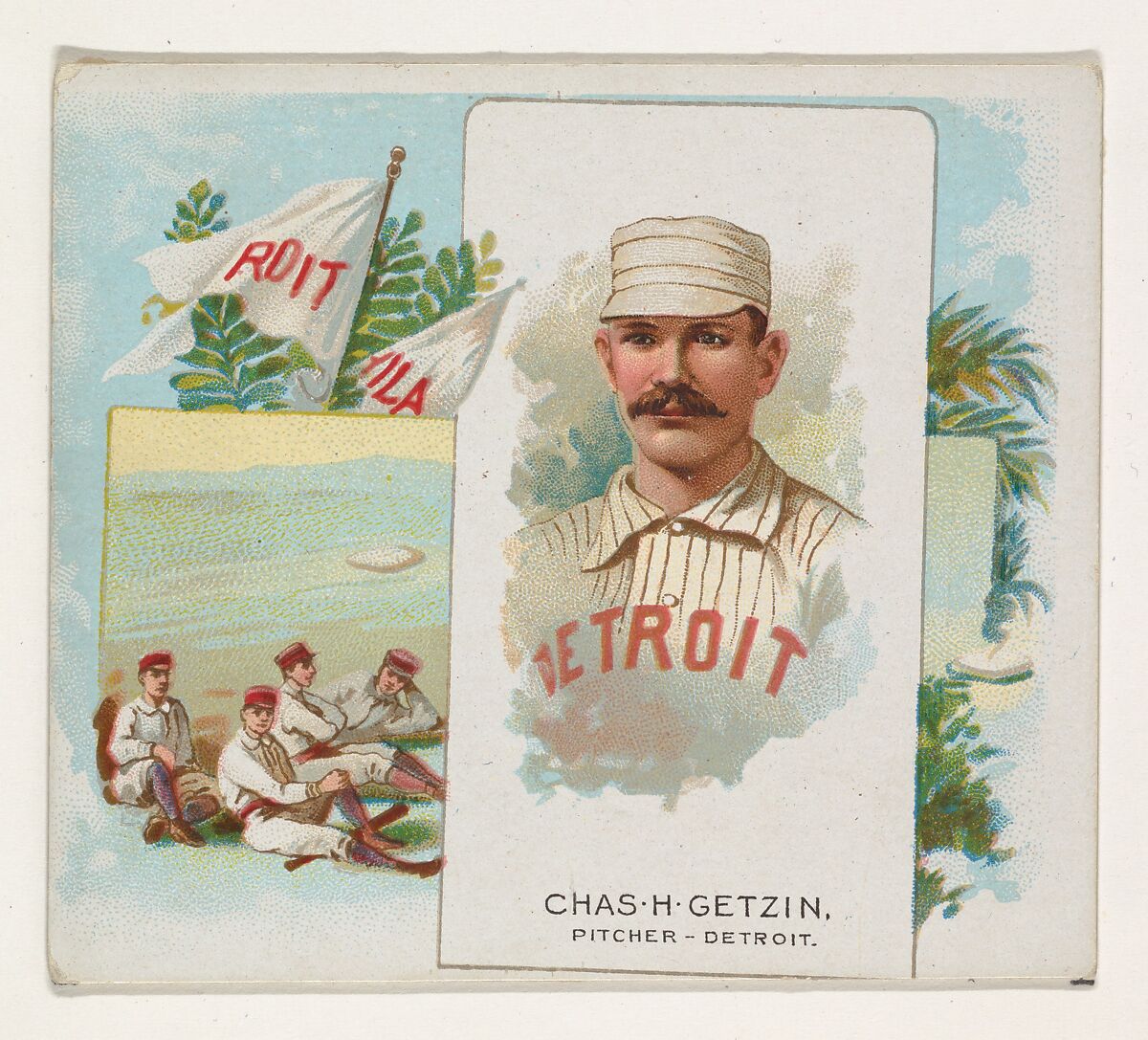 Charles H. Getzin, Pitcher, Detroit, from World's Champions, Second Series (N43) for Allen & Ginter Cigarettes, Allen &amp; Ginter (American, Richmond, Virginia), Commercial lithograph