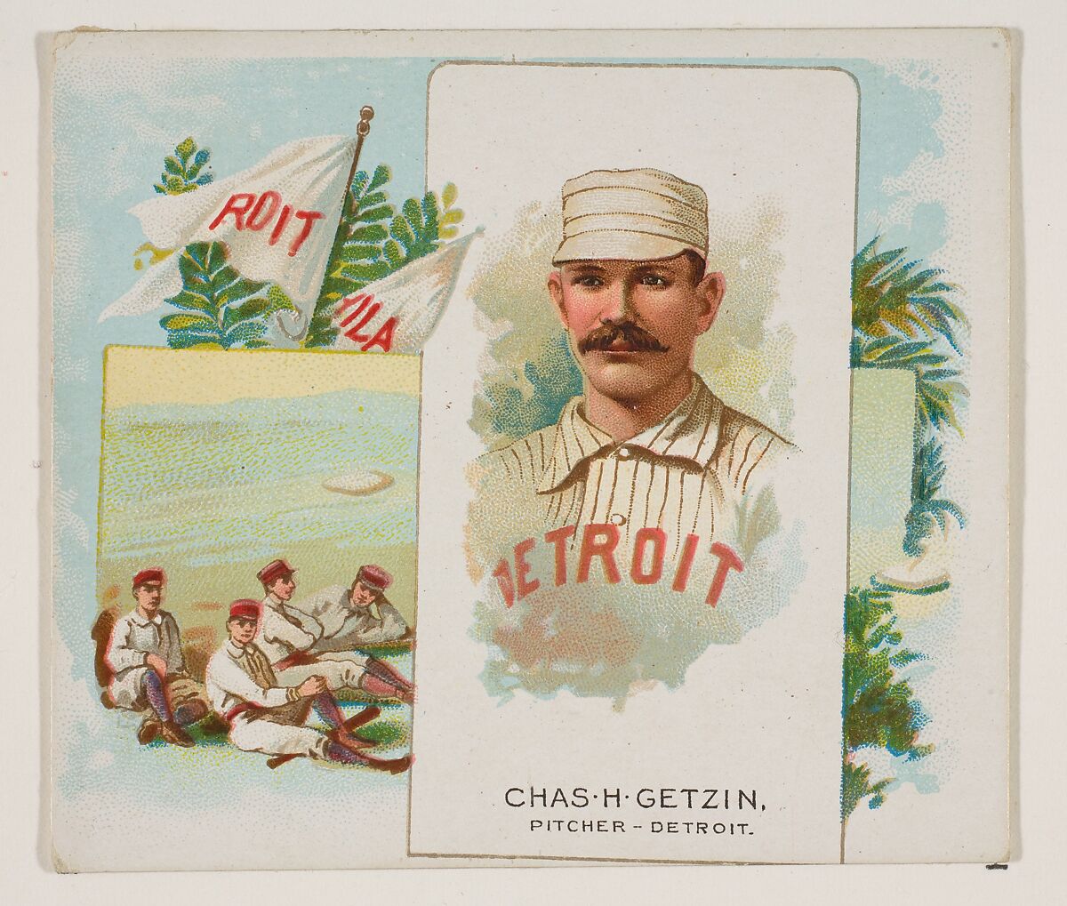Charles H. Getzin, Pitcher, Detroit, from World's Champions, Second Series (N43) for Allen & Ginter Cigarettes, Allen &amp; Ginter (American, Richmond, Virginia), Commercial lithograph 