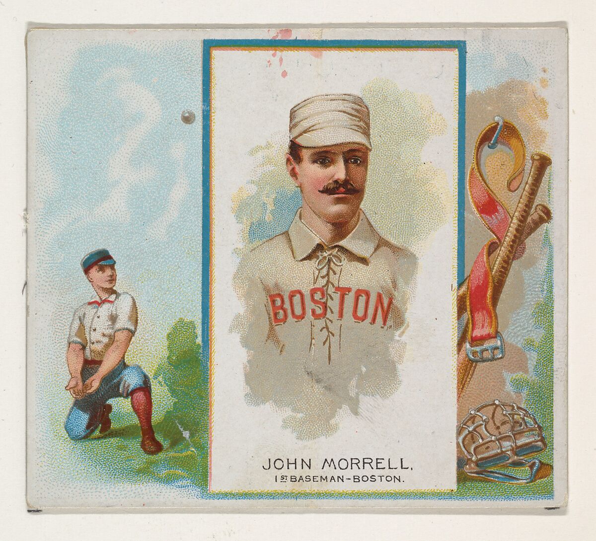 John Morrell, 1st Baseman, Boston, from World's Champions, Second Series (N43) for Allen & Ginter Cigarettes, Allen &amp; Ginter (American, Richmond, Virginia), Commercial lithograph