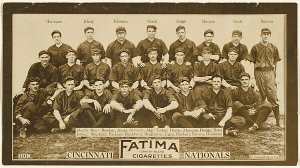 Cincinnati Reds, National League, from the "Baseball Team" series (T200), issued by Liggett & Myers Tobacco Company to promote Fatima Turkish Blend Cigarettes, The Pictorial News Co.  American, Photograph