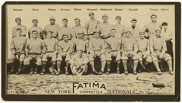 New York Giants, National League, from the "Baseball Team" series (T200), issued by Liggett & Myers Tobacco Company to promote Fatima Turkish Blend Cigarettes, The Pictorial News Co.  American, Photograph