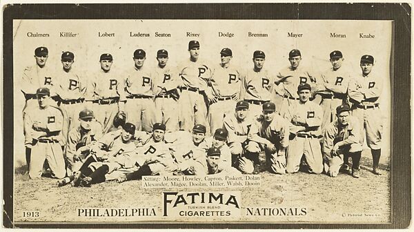 Philadelphia Phillies, National League, from the "Baseball Team" series (T200), issued by Liggett & Myers Tobacco Company to promote Fatima Turkish Blend Cigarettes, Photographic copyright, The Pictorial News Co., Photograph 