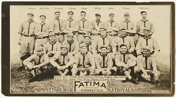 Pittsburgh Pirates, National League, from the "Baseball Team" series (T200), issued by Liggett & Myers Tobacco Company to promote Fatima Turkish Blend Cigarettes, The Pictorial News Co.  American, Photograph