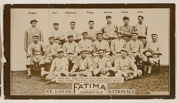 St. Louis Cardinals, National League, from the "Baseball Team" series (T200), issued by Liggett & Myers Tobacco Company to promote Fatima Turkish Blend Cigarettes, Photographic copyright, The Pictorial News Co., Photograph