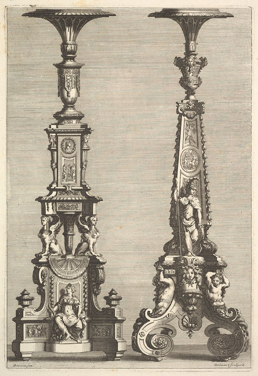 Two Torchères, Juan Dolivar (Spanish, Zaragoza 1641–1692 Paris), Etching and engraving 