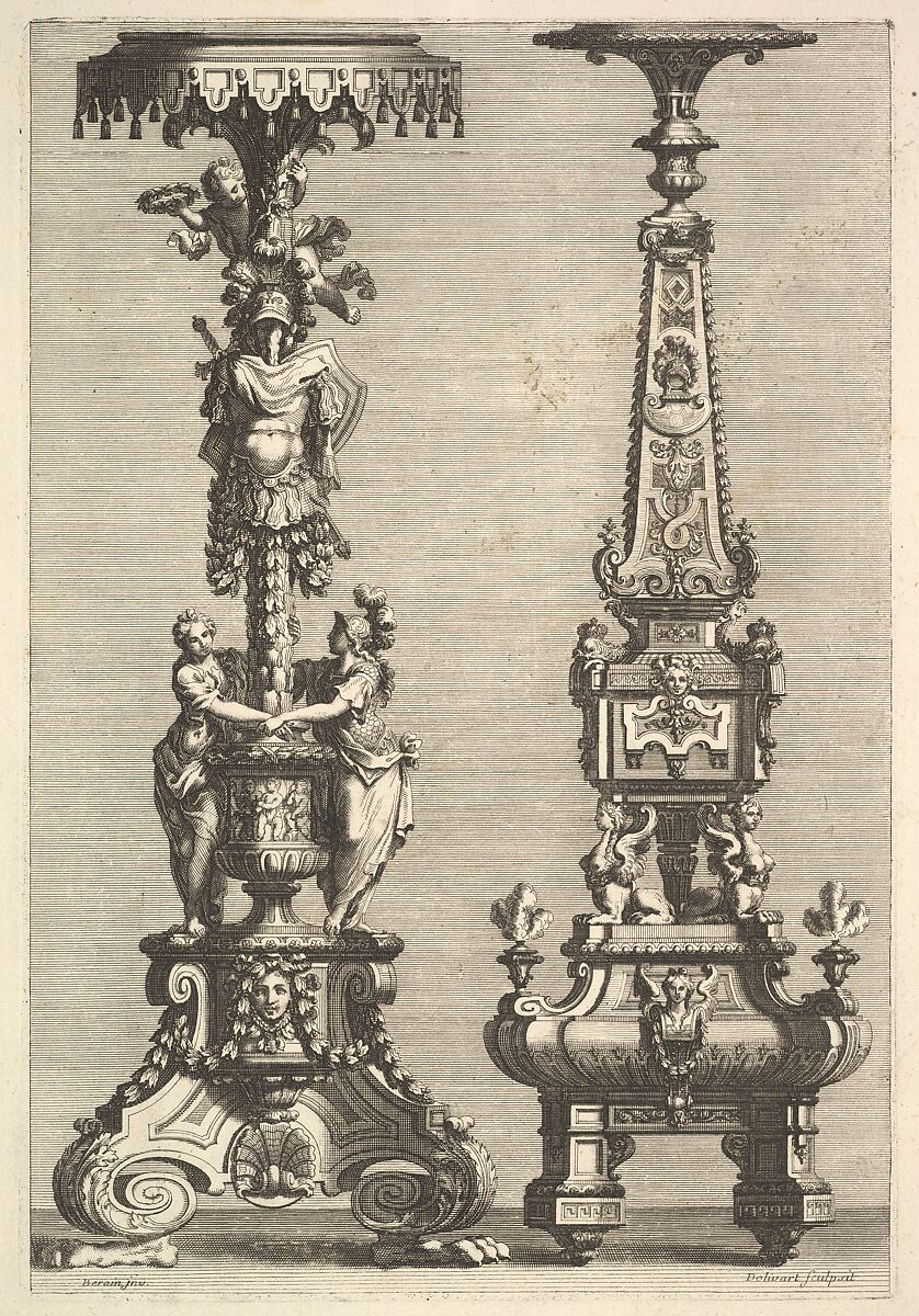 Two Torchères, Juan Dolivar (Spanish, Zaragoza 1641–1692 Paris), Etching and engraving 