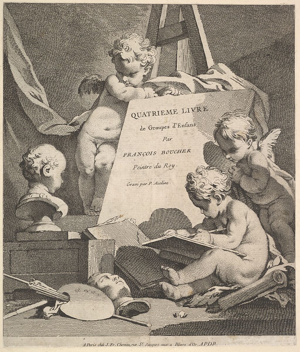 Fourth Book of Groups of Children, Pierre Alexandre Aveline (French, Paris 1702–1760 Paris), Etching and engraving 