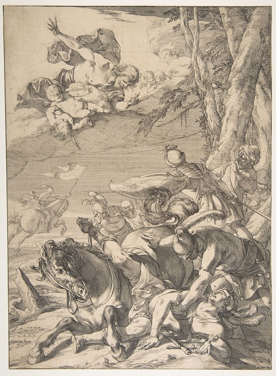 Conversion of St. Paul, Laurent de La Hyre (French, Paris 1606–1656 Paris), Engraving 