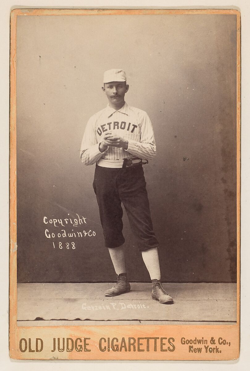 Charlie Getzein, Pitcher, Detroit, from the series Old Judge Cigarettes, Goodwin &amp; Company, Albumen print photograph, cabinet card 