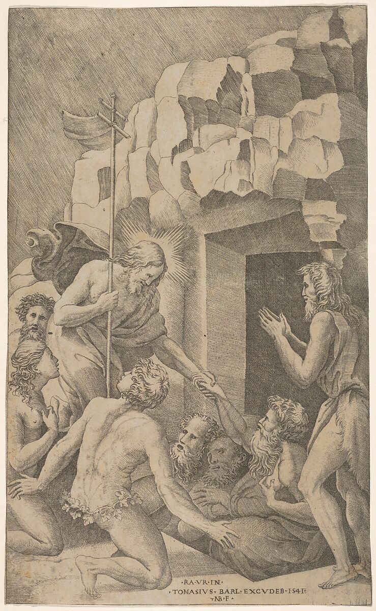 Christ in Limbo, after Raphael, Nicolas Beatrizet (French, Lunéville 1515–ca. 1566 Rome (?)), Engraving 