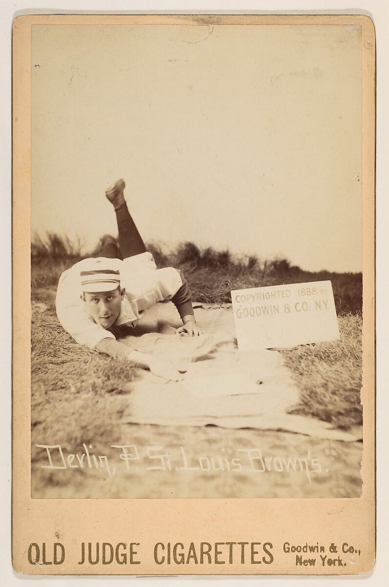 Jim Devlin, Pitcher, St. Louis Browns, from the series Old Judge Cigarettes, Goodwin &amp; Company, Albumen print photograph, cabinet card 