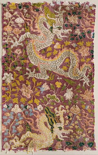 Tapestry with Dragons and Flowers