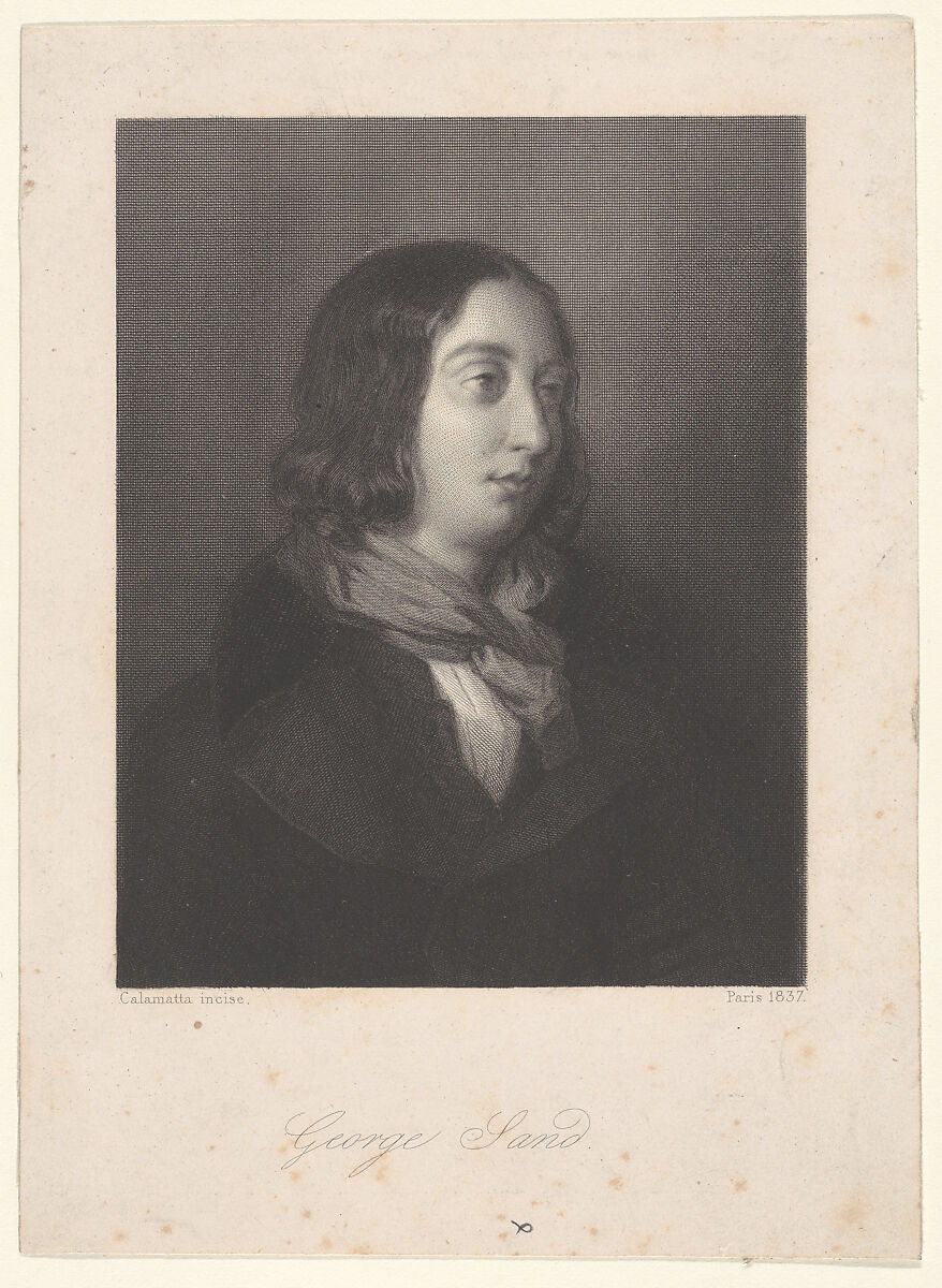 Portrait of George Sand, Luigi Calamatta (Italian, Civitavecchia 1801–1869 Milan), Engraving