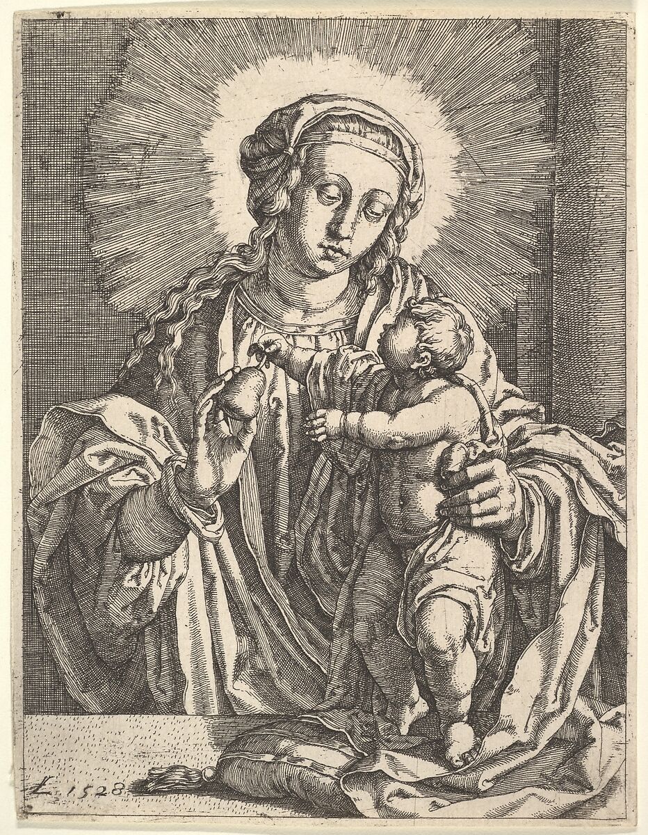 Virgin and Child, Simon Wynhoutsz Frisius (Netherlandish, Harlingen ca. 1580–ca. 1628 The Hague), Etching 