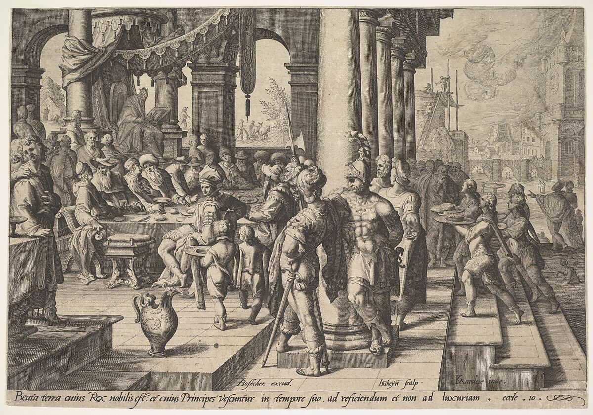 Allegory of the Government of a Wise King, Jacques de Gheyn II (Netherlandish, Antwerp 1565–1629 The Hague), Engraving; first state of five (New Hollstein) 