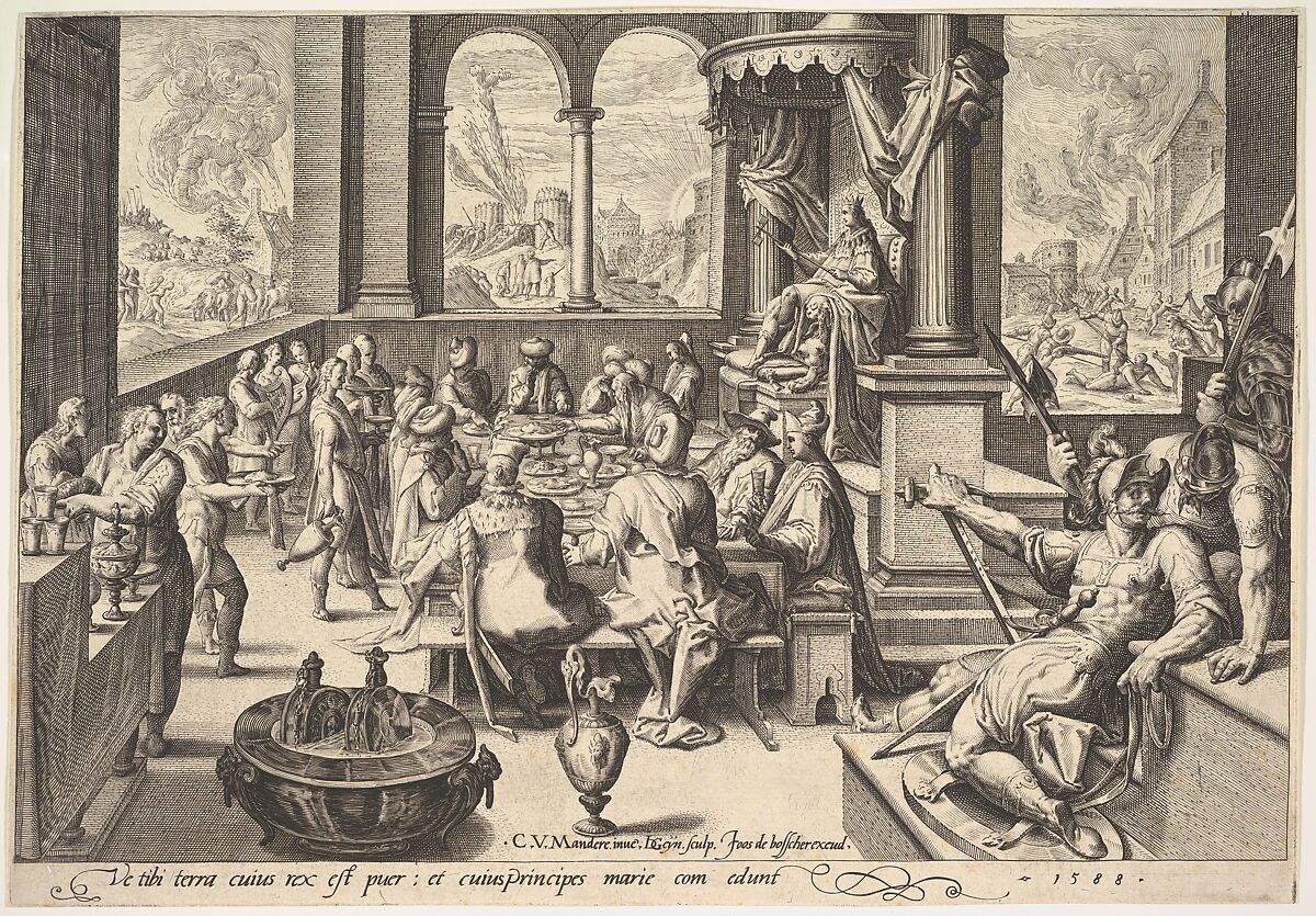 Allegory of the Government of a Childish King, Jacques de Gheyn II (Netherlandish, Antwerp 1565–1629 The Hague), Engraving; first state of four (New Hollstein) 